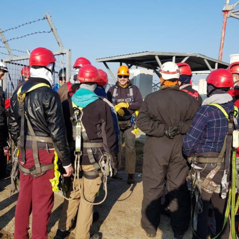 Tall Tower Climbers Getting Training